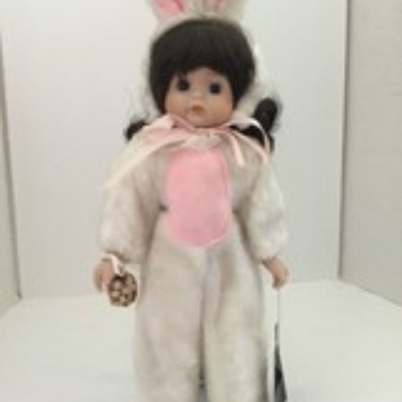 Collectible House Of Lloyd Christmas Around The World Bunny Porcelain 14" Doll - Picture 1 of 10
